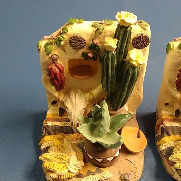 Cactus and Succulent Bookends HEAVY Southwest Skull - Picture 4 of 8